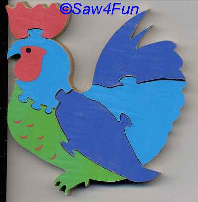 Rooster Puzzle Scroll Saw Pattern