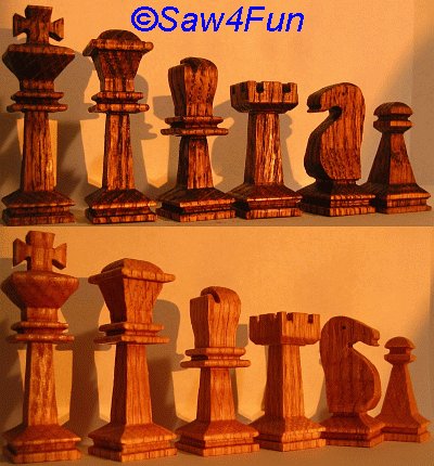 Small Chess Players Scroll Saw Pattern