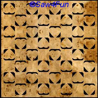Checker, Chess Board Heart Scroll Saw Pattern