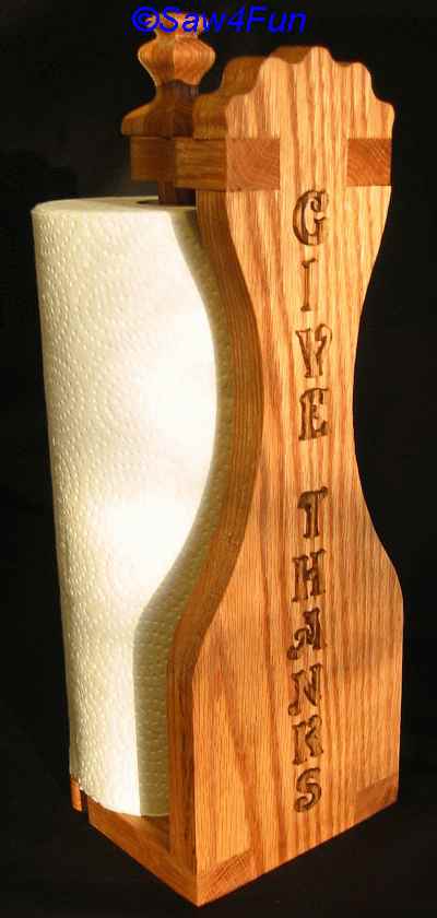 Give Thanks Paper Towel Holder Scroll Pattern