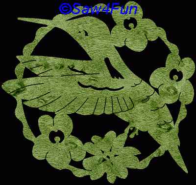 Hummingbird #16 Coaster Scroll Saw Pattern