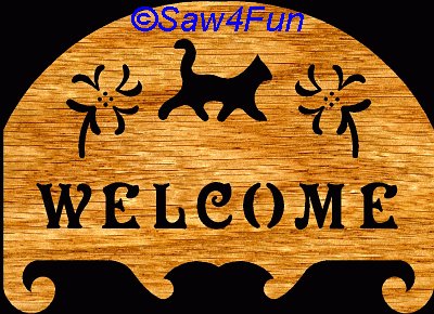 Welcome Cat Plaque Scroll Saw Pattern
