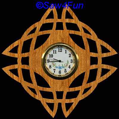 Geometric Clock Scroll Saw Pattern