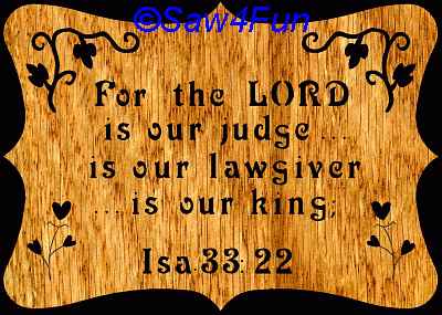 Isaiah 33:22 Bible Plaque Scroll Saw Pattern
