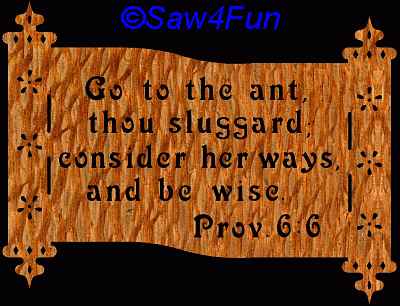 Proverbs 6:6 Bible Plaque Scroll Saw Pattern