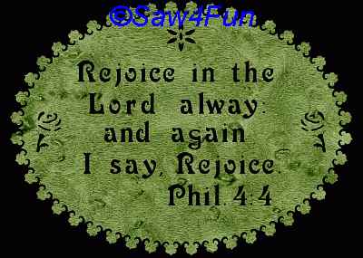 Philippians 4:4 Bible Plaque Scroll Saw Pattern