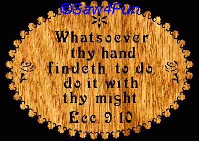 Eccl 9:10 Bible Plaque Scroll Saw Pattern